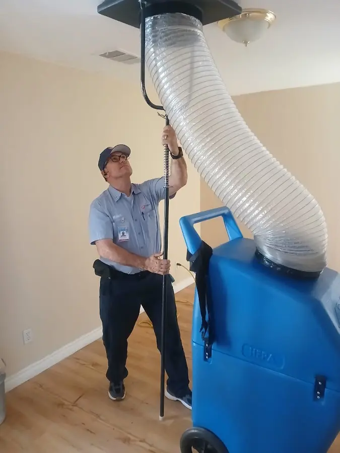 Mini Split Installation technician using HEPA equipment in La Crosse